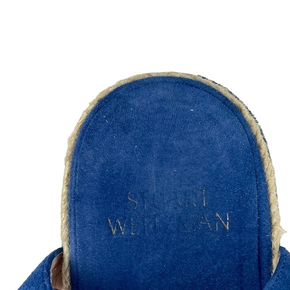 STUART WEITZMAN FLOWERPOT BLUE SANDALS FRINGE KNOT ESPADRILLE ANKLE WRAP SANDALS - Picture 10 of 12